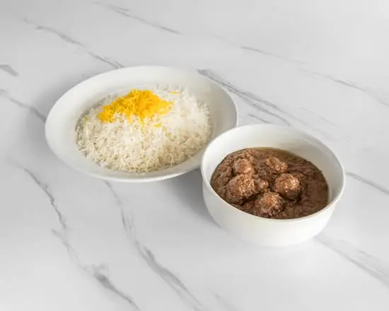 Fesenjan - Persian pomegranate walnut stew at Nik Persian Restaurant Regina